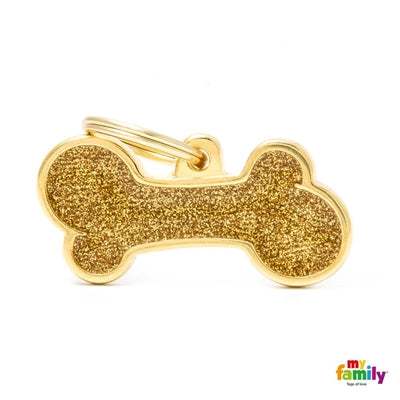 My Family Medaglietta Osso Grande Glitter Oro