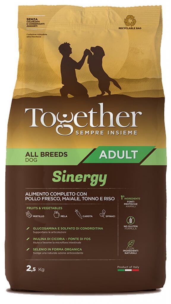 Together All Breeds Sinergy con Pollo Fresco, Maiale, Tonno e Riso 2,5 kg