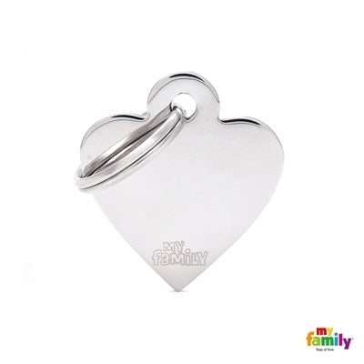 My Family Medaglietta Cuore Grande Cromato