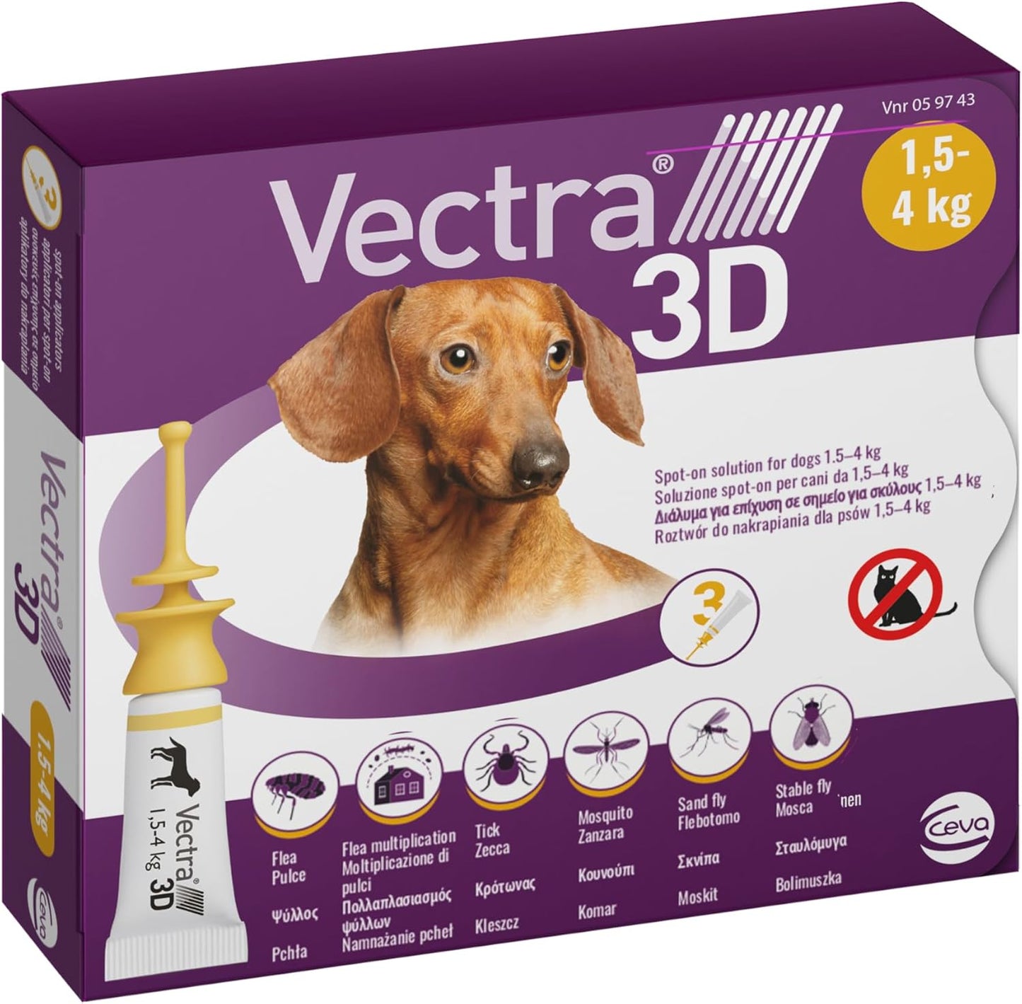 Vectra 3D Cani 1,5-4 KG 3 Pipette