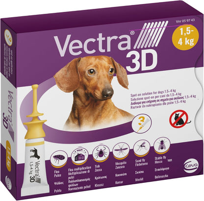 Vectra 3D Cani 1,5-4 KG 3 Pipette