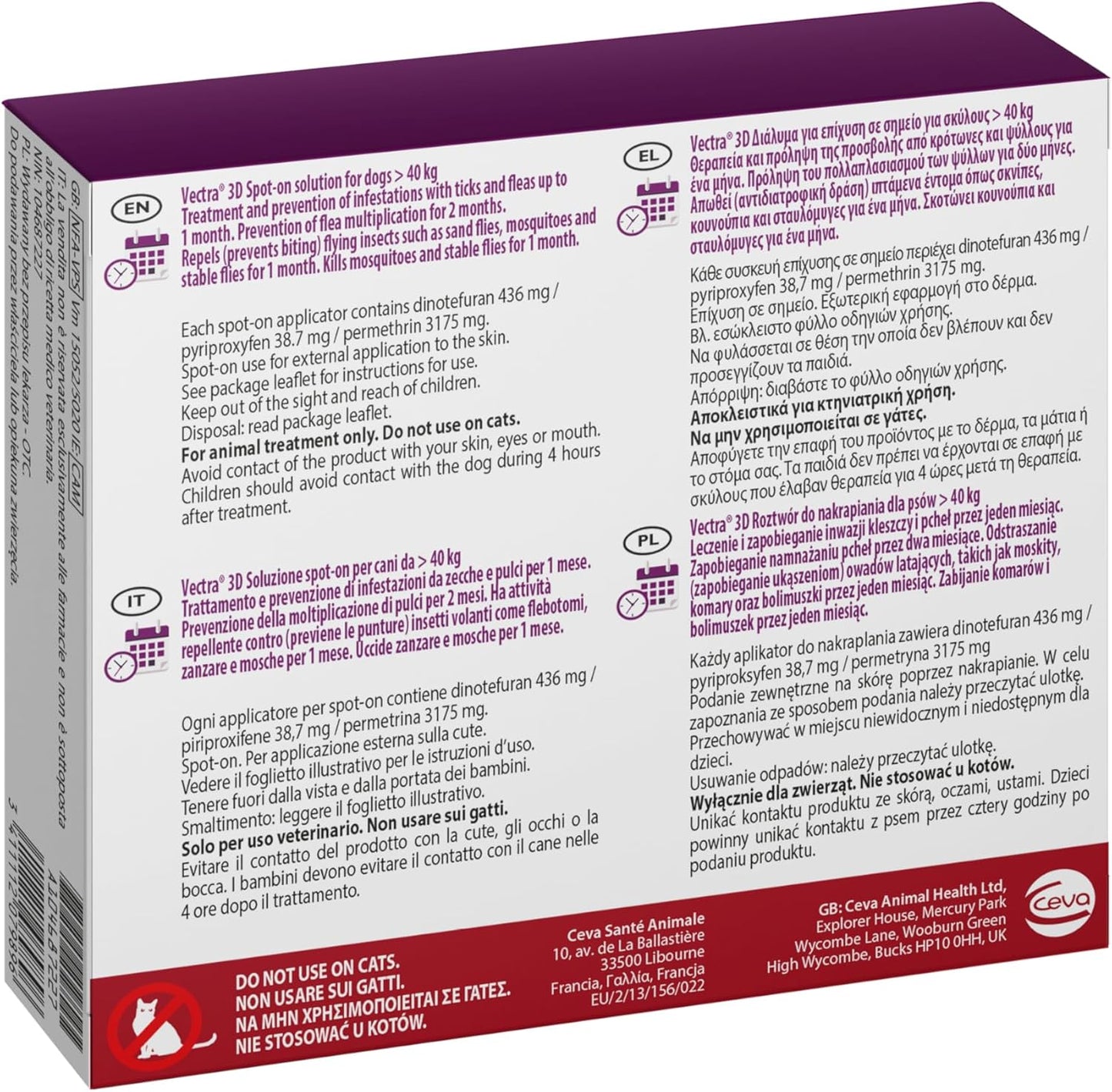 Vectra 3D Cani oltre 40 kg 3 Pipette