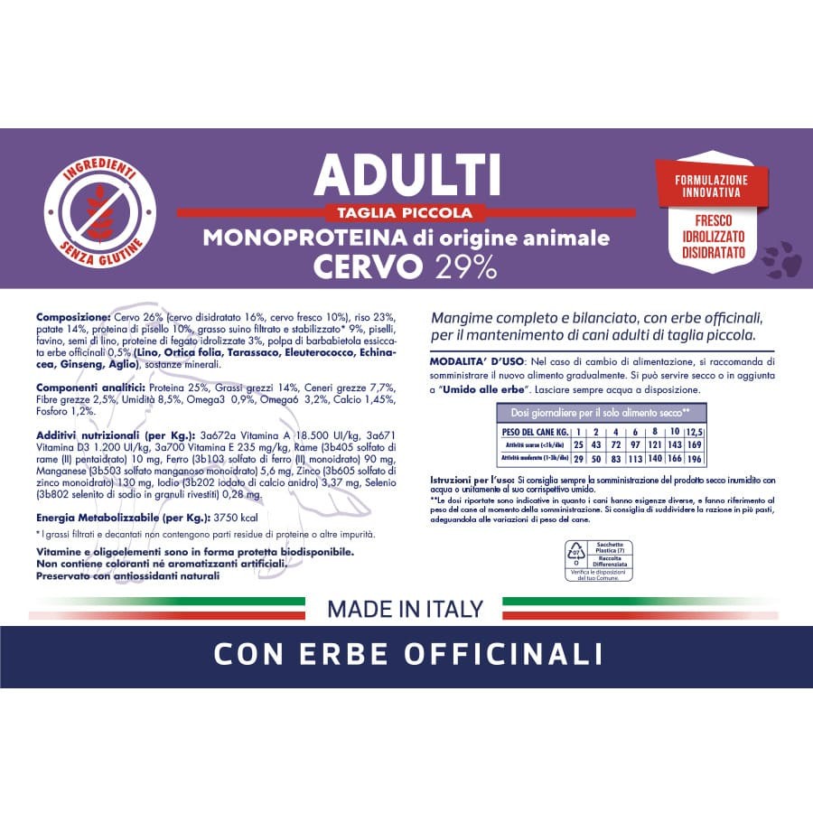 Vet Line Adulti Cervo Taglia Piccola 3 kg