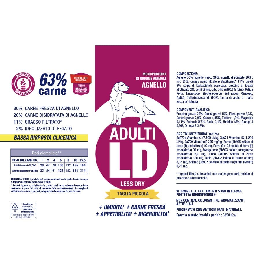 Vetline adulti LD agnello Taglia Piccola 3 kg