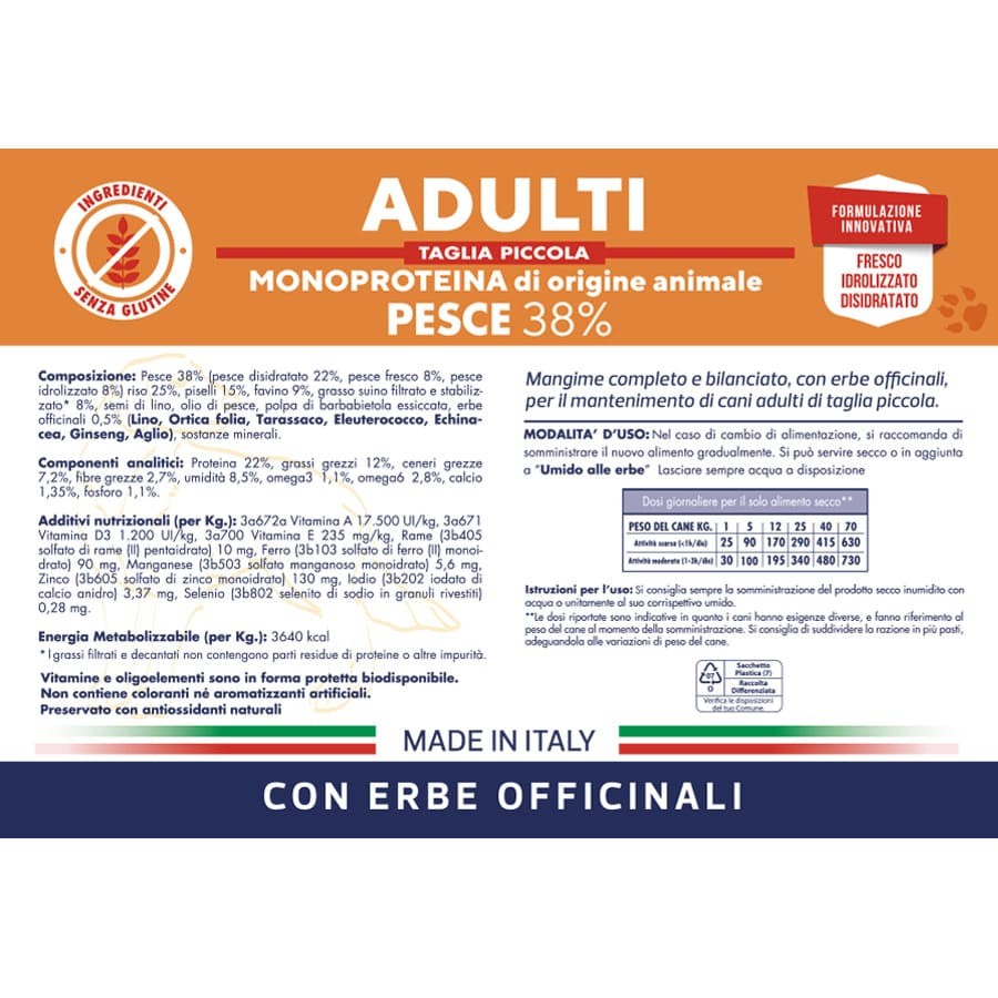 Vet Line Adulti Pesce Taglia Piccola 3 kg