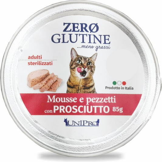 Unipro Zero Glutine Mousse e Pezzettini Prosciutto 85 gr