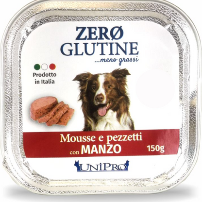 Unipro Zero Glutine Mousse e Pezzetti Manzo 150 gr
