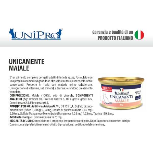 Unipro Unicamnete Adulti Maiale 85 gr