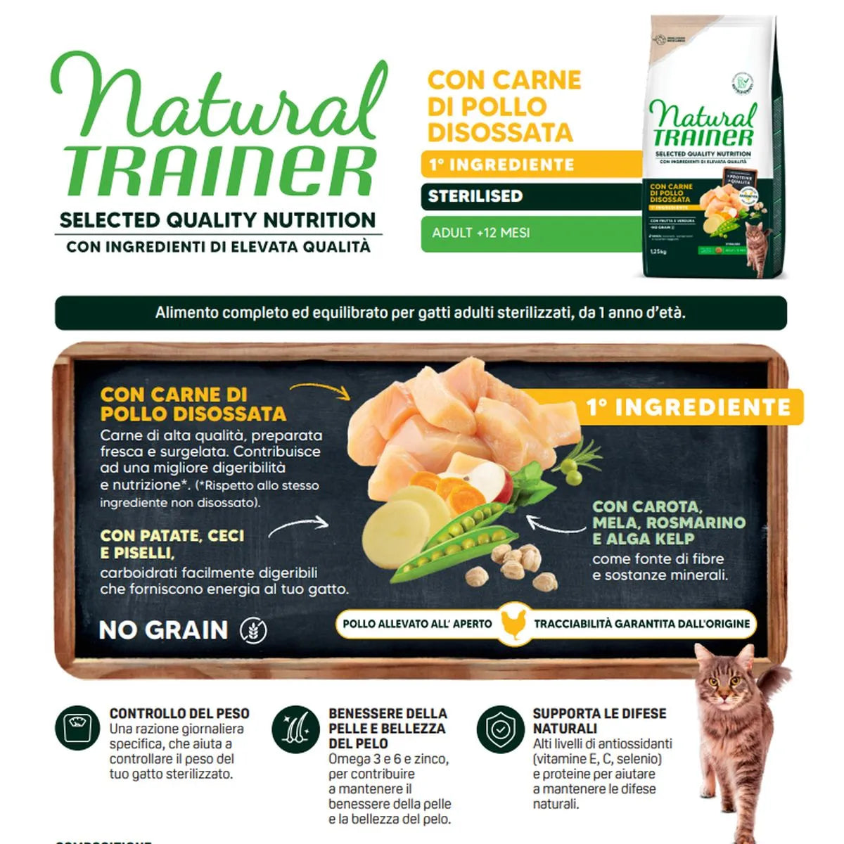 Natural Trainer SQN H.G. Sterilised Pollo 1,25 Kg