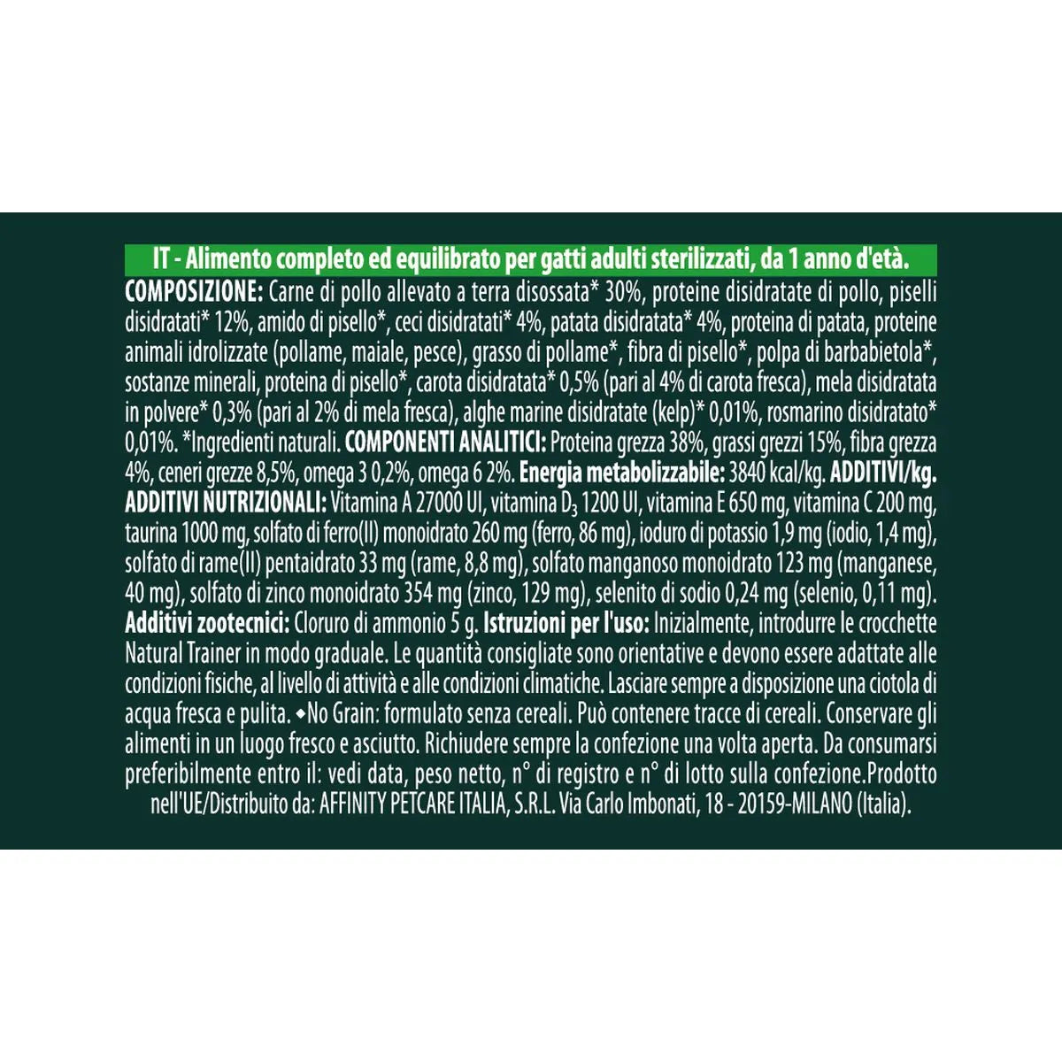 Natural Trainer SQN H.G. Sterilised Pollo 1,25 Kg