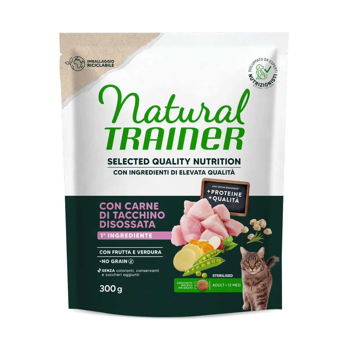 Natural Trainer SQN H.G. Sterilised Tacchino 300gr